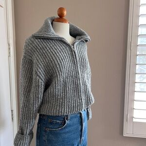 H&M Zip Front Collared Sweater Jacket